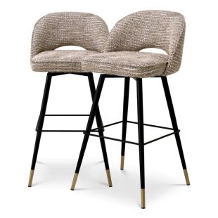 Eichholtz Bar Stool Cliff set of 2 Mademoiselle Beige 1 set Available