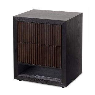Grove 2 Drawer Bedside Table Chocolate And Black 