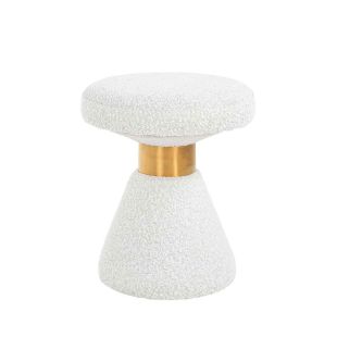 Tribe Footstool White Bouclé 