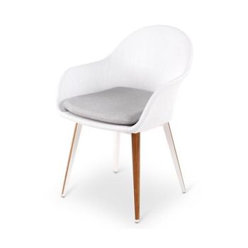 MAXIM armchair white grey, incl. grey cushion  