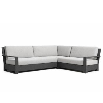 Garden Outdoor Aluminium L-Shape Lounge Set Right Arm - Warehouse Stock Furniture 