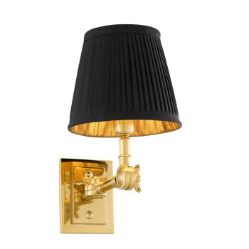 Eichholtz Wall Lamp Wentworth Single Gold finish black lampshade  
