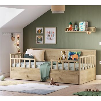 Daybed Bed Without Roof-Mocha (With Pull-out Bed)(100x200 cm)  