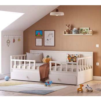 Daybed Bed Without Roof Cream (With Pull-out Bed) (100x200 cm)  