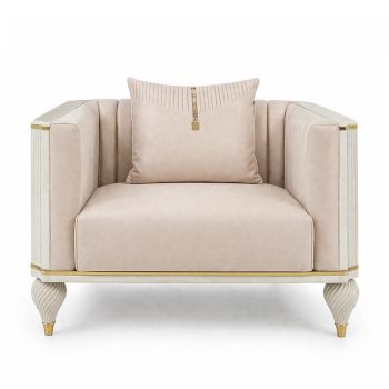 Aella Armchair Cream Velvet Armchairs 