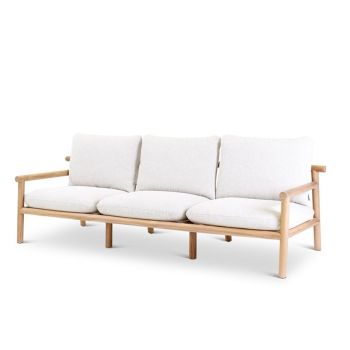 KURO 3-seater teak naturel incl cushions cream  