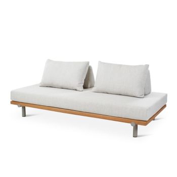 EMILIO 2-seater teak naturel incl cushions shell + cover  
