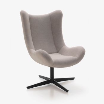 LASE Armchair with Metal Swivel Base Belta Frajumar 