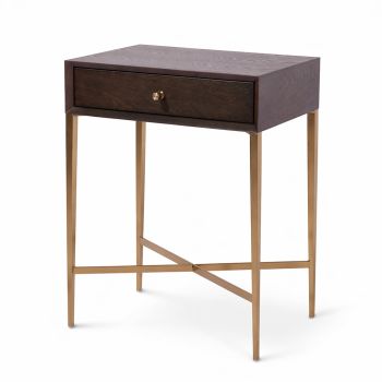 Frost 1 Drawer Bedside Table Chocolate Finish  
