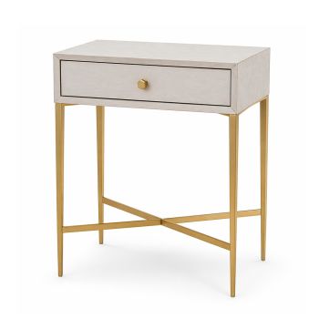 Frost 1 Drawer Bedside Table Ceramic Grey  