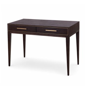 Thorn 2 Drawer Desk with Brass Accents | Mid-Century Modern  